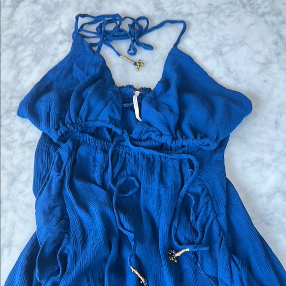 Free people cobalt blue backless maxi dress XS NWOT - Picture 2 of 6